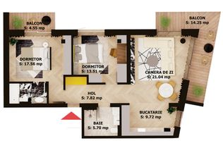 Apartament nou, 3 camere, 245 000 Euro. Comision 0.
