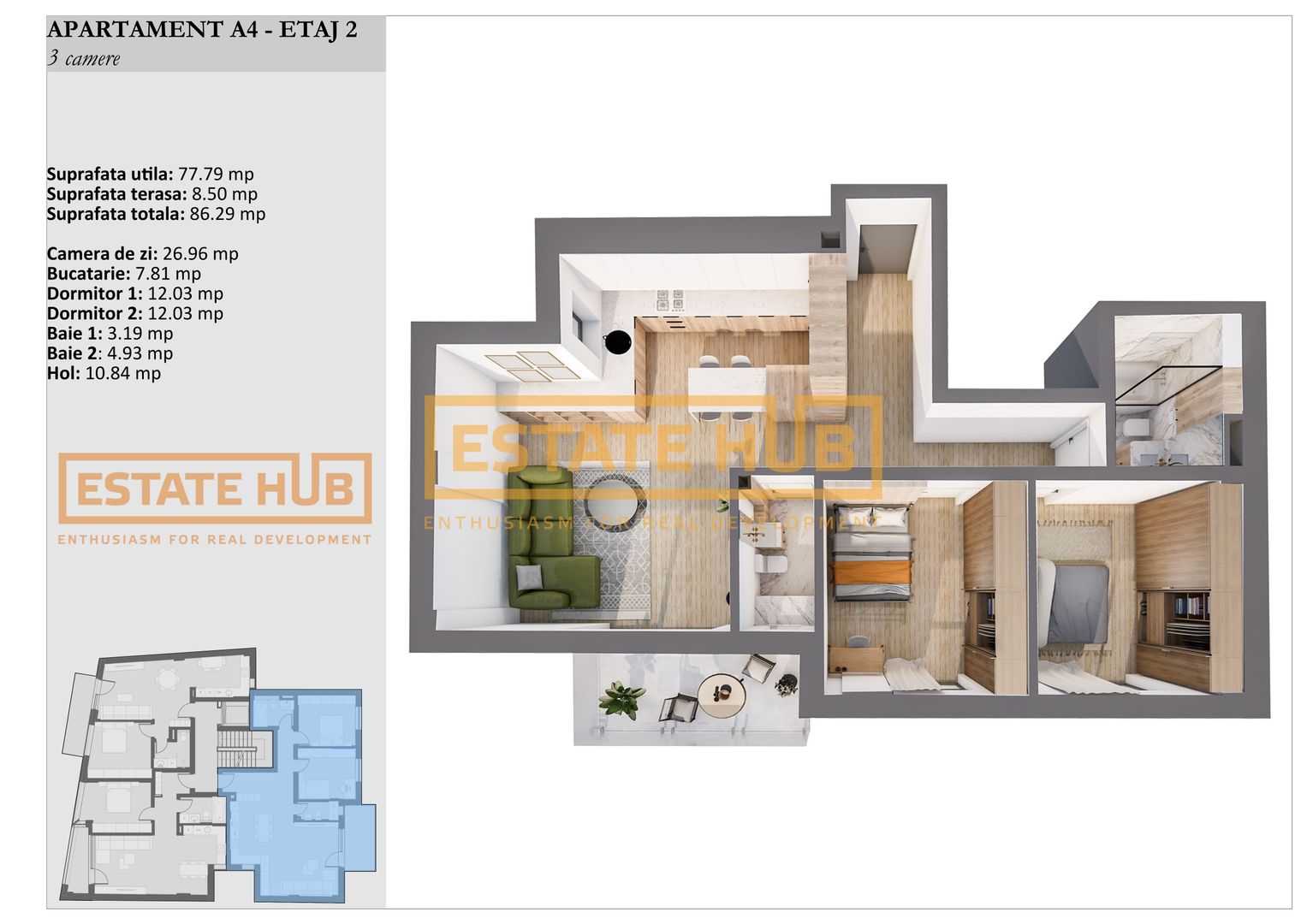 Apartamente premium 3 camere | Standarde NZEB | Zona centrala - Poză 4