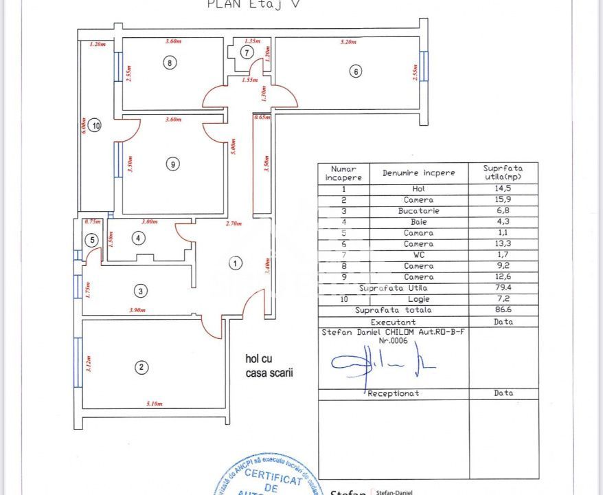 Apartament 4 camere renovat, 79 mp cu logie, Vasile Aaron, Sibiu - Poză 11