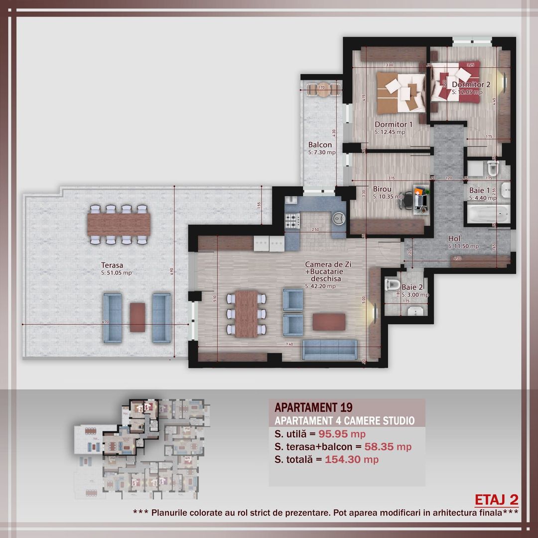AP. 4CAM. IN BLOC P+3 PREMIUM - TERASA 51MP. PALLADY. COMISION 0%! - Poză 1