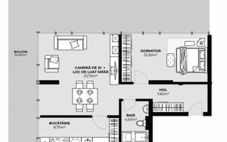 Apartament 2 camere de vânzare | 59,85 | Zona Autogară | Etaj 8 - Poză 1