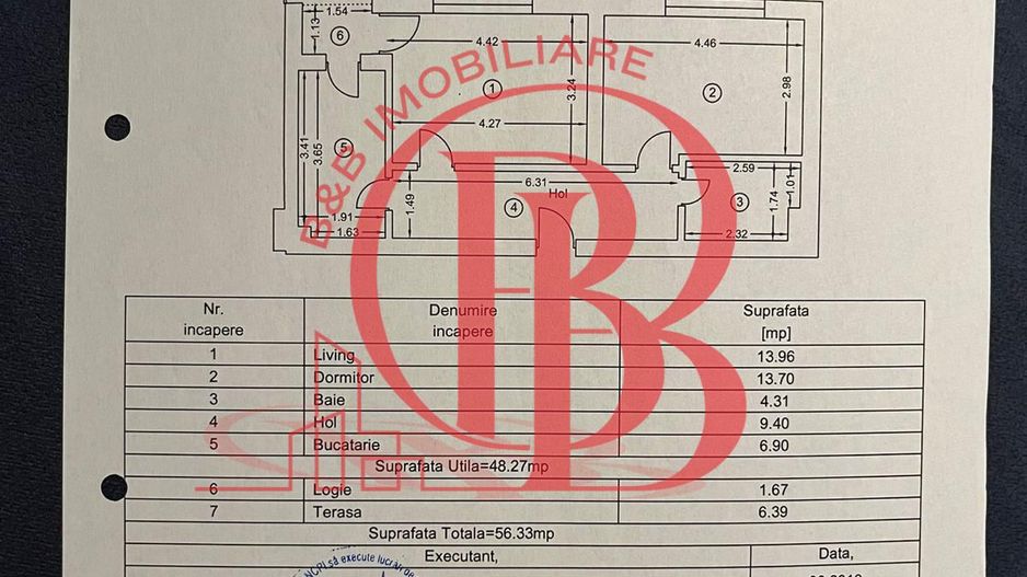 Apartament 2 camere Mobilat Utilat Gata de mutare - Schiță 16