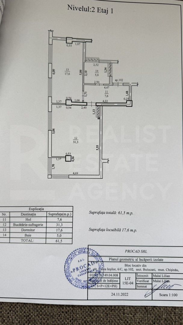 Vânzare, apartament, 1 cameră, strada Calea Ieşilor, Sculeni - Poză 16
