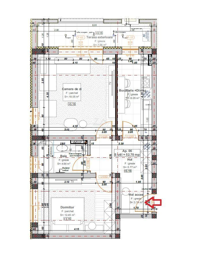 COMISION 0! Etaj 1.  Asfalt. Finisaje la alegere. Loc de parcare. - Schiță 10