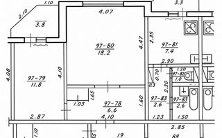 Apartament cu 2 dormitoare Seria 143 Etaj 7/9 – Centrul orașului Căinari - Schiță 1