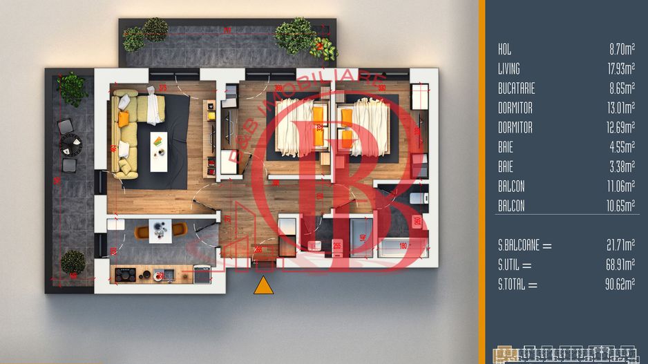 Oferta Lansare 3 camere proiect nou Pallady - Schiță 7