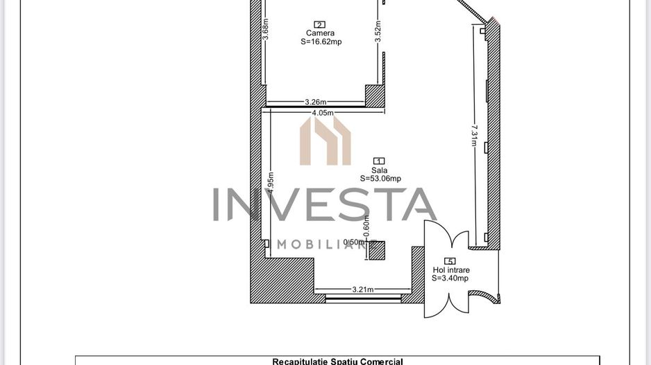 Spatiu comercial cu preluare chirias 1900 euro/ luna! Randament 6! - Schiță 2