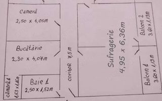 Apartament 4 camere Dambovita cu centrala - Schiță 10