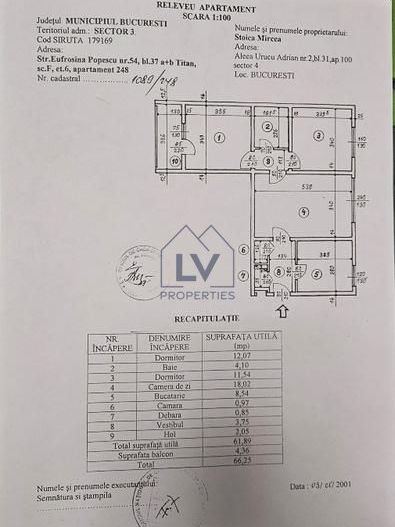 VANZARE APARTAMENT 3 CAMERE | ZONA BABA NOVAC - Schiță 7