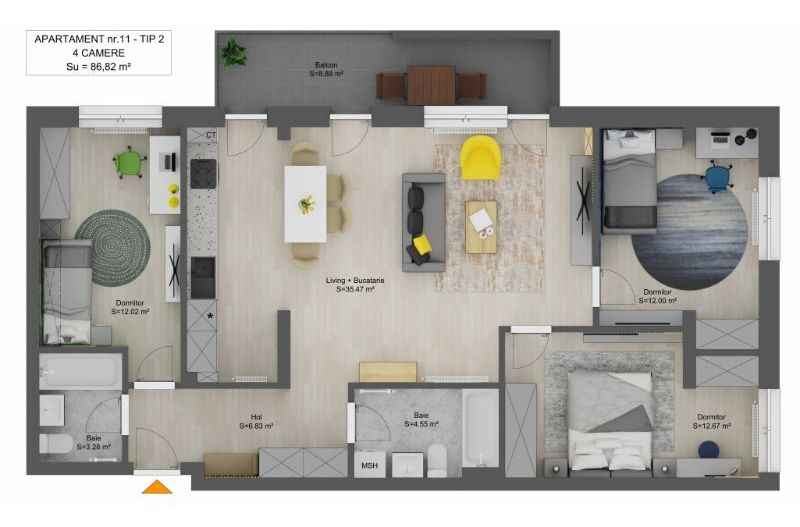 Apartament 4 camere in Sibiu - Schiță 6