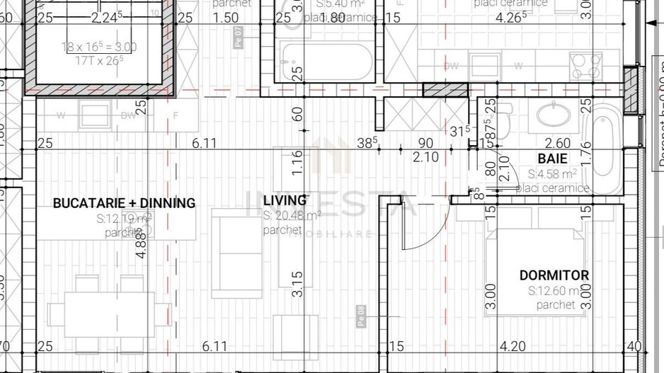 Apartament semifinisat in imobil nou / cartier Intre Lacuri - Schiță 2