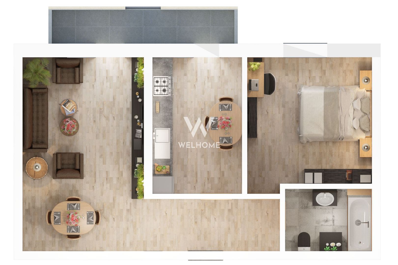 Apartament 2 camere, gradina 40 mp Piata Rahovei, Dedeman - Schiță 6