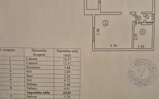 Apartament 2 camere de vânzare, 49 mp, Galati, Țiglina 2, etaj 3/4 - Poză 11
