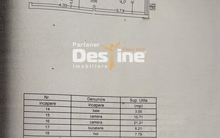 Apartament 2 camere 51 mp model decomandat mobilat și utilat, cartier 2 Băieți - Schiță 1