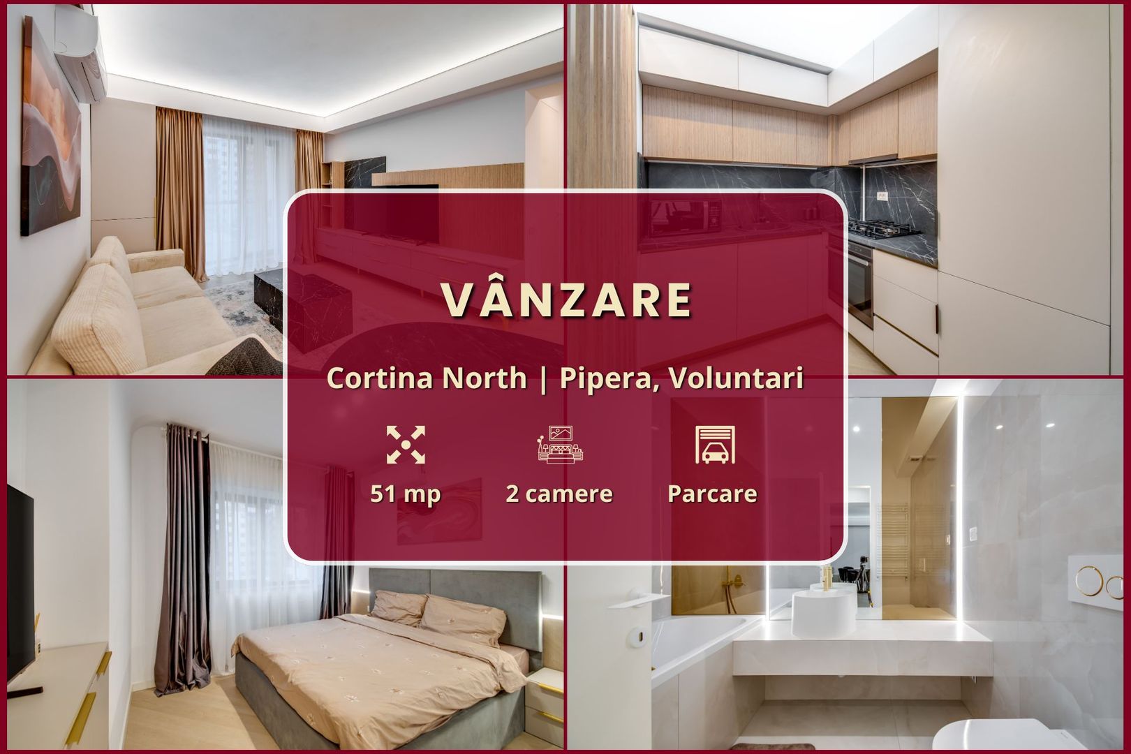 Cortina North || 2 camere || Parcare subterană || Comision 0% - Poză 2