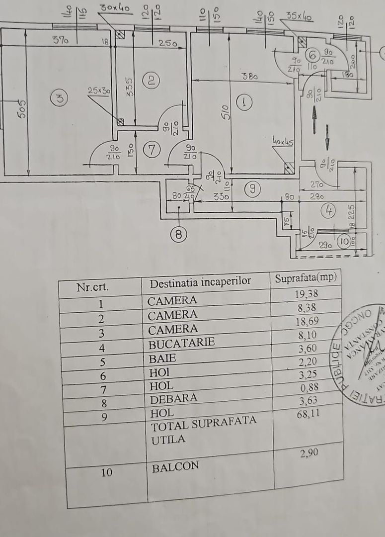 3 camere | Calea Victoriei | Str Gina Patrichi | COMISION 0 - Schiță 2