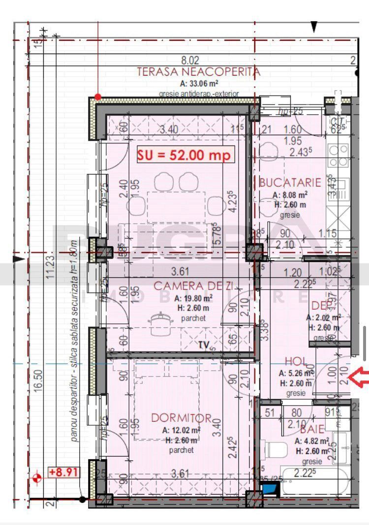 Apartament de 2 camere finisat modern, 52mp, parcare subterana, Terra - Poză 9