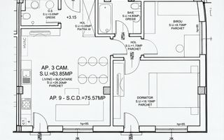 Brâncoveanu | 3 camere | 2 băi | Centrală proprie | Parcare privată | Bloc nou - Poză 10