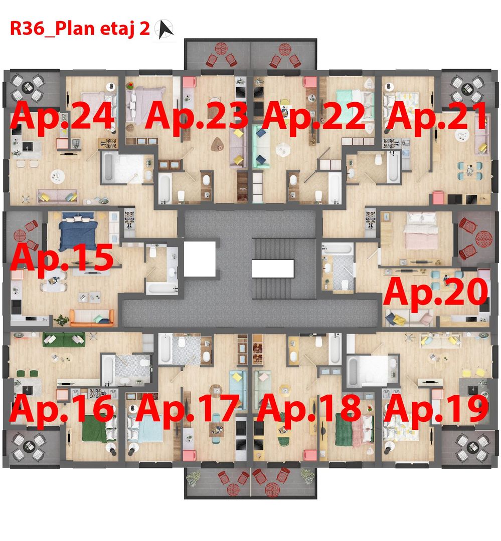 Apartament nou cu un dormitor la ARED CITY cartier RED9 IMAR - Poză 3