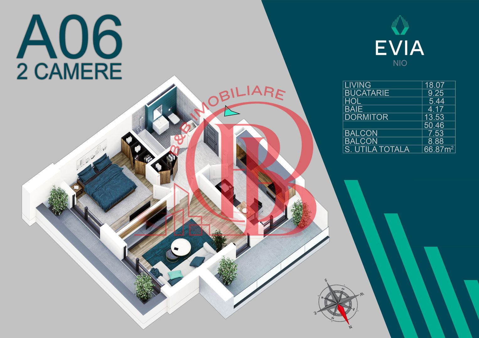 Apartament 2 camere Proiect Premium Metrou Nicolae Teclu - Schiță 7