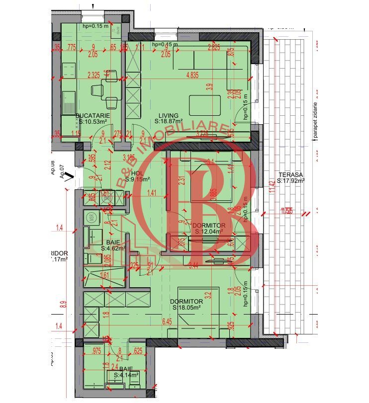 Apartament 3 camere Parcare Gratis Theodor Pallady 5min STB - Schiță 2
