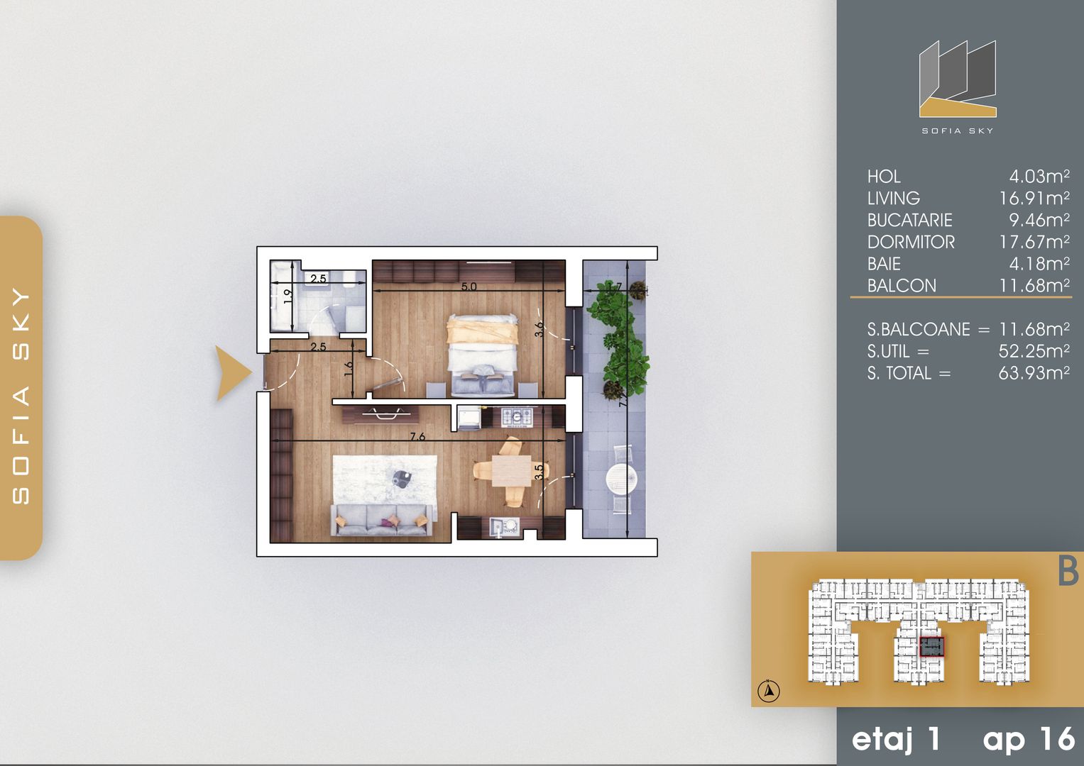 Apartament 2 camere spatios Titan Pallady  7 min Metrou Nicolae Teclu - Schiță 4