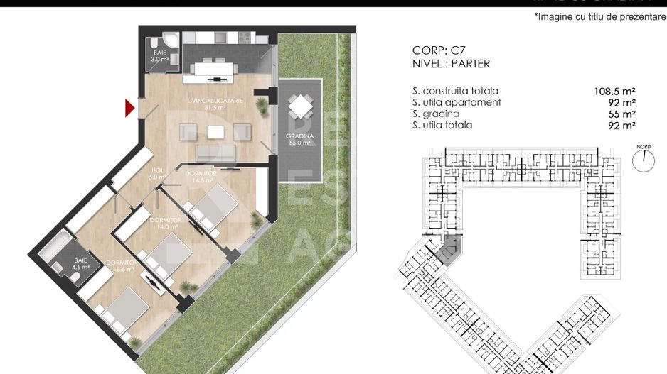 Vânzare, apartament cu 4 camere în zona Bucureștii Noi - Poză 2