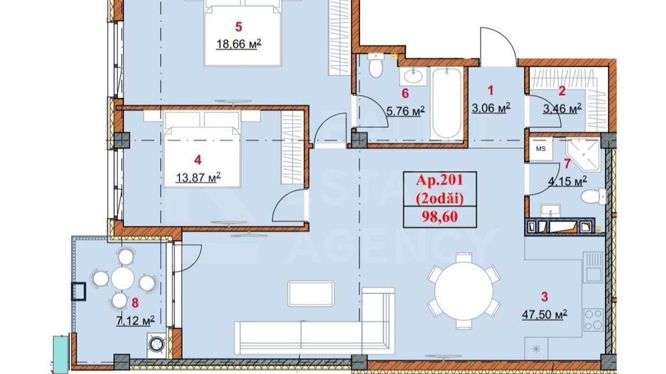 Vânzare, apartament, 3 camere, strada Grenoble, Botanica - Poză 5