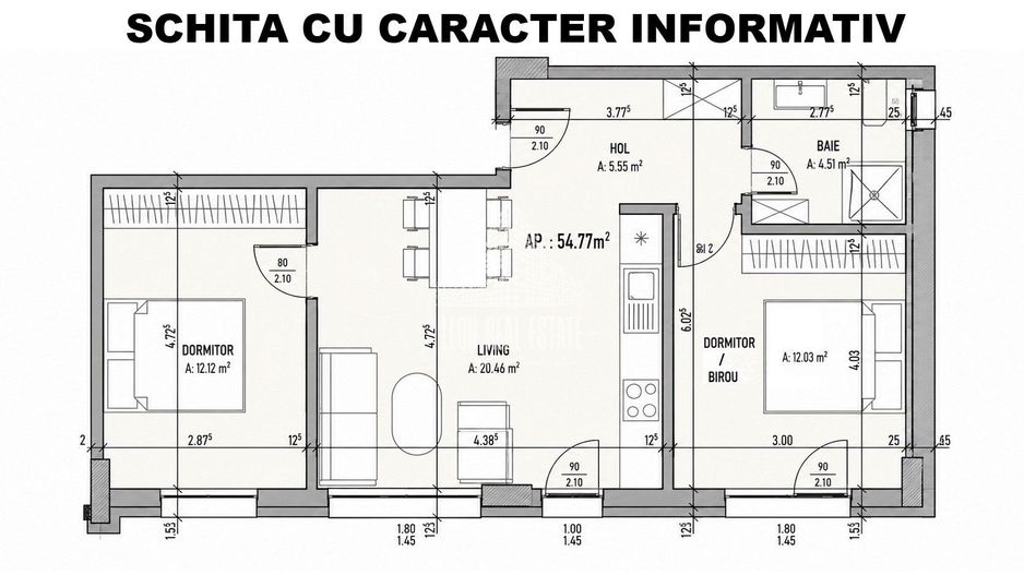 Apartament 3 camere, finisat modern, in Baciu, zona Petrom - Poză 13