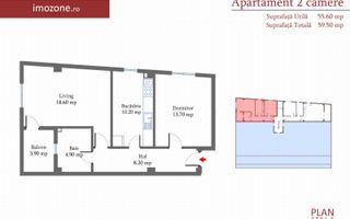2 camere, 59 mp,decomandat, etaj 4, Margelelor, zona de case, NOU, COMISION 0% - Poză 6