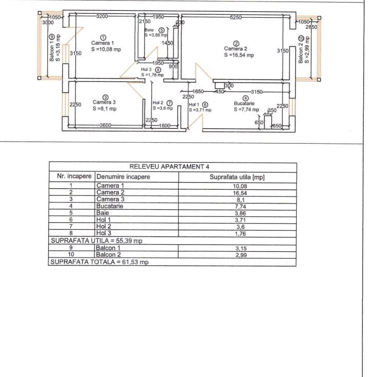 Lipovei | 3 Camere | Decomandat |  Etaj Intermediar | Centrala Proprie - Schiță 6