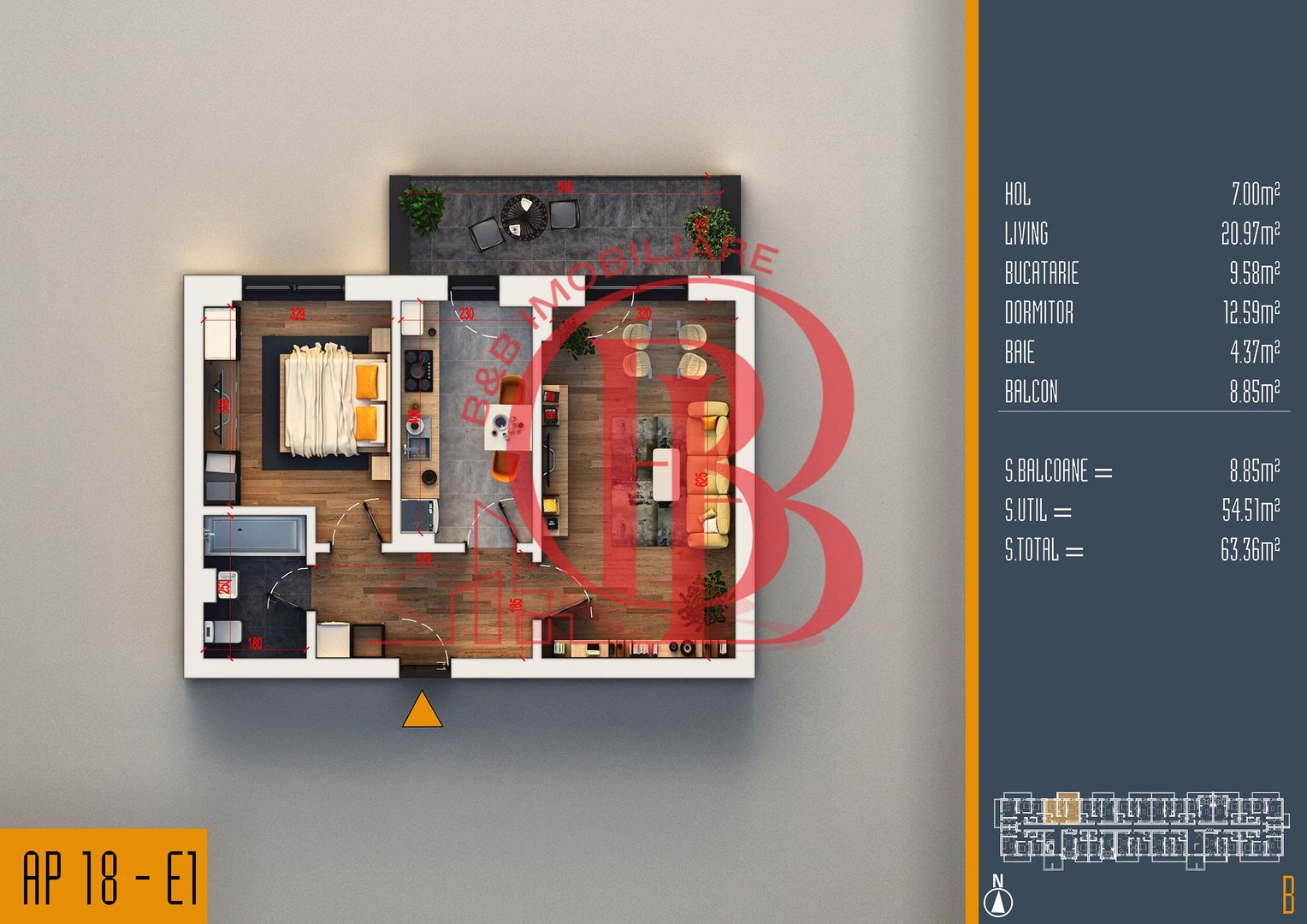 Oferta Lansare 2 camere proiect nou Pallady - Schiță 6