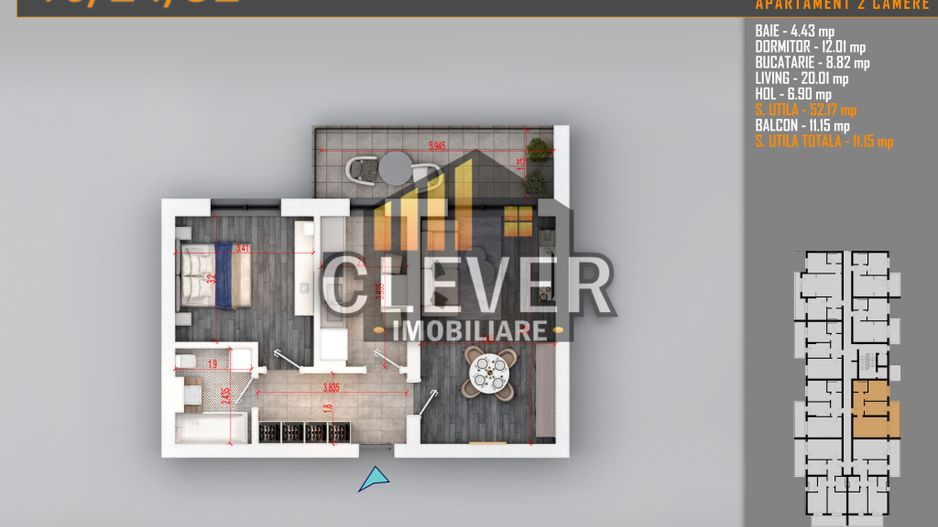 Apartament 2 Camere, Comision 0%, Pallady - 12 min metrou Teclu - Poză 3