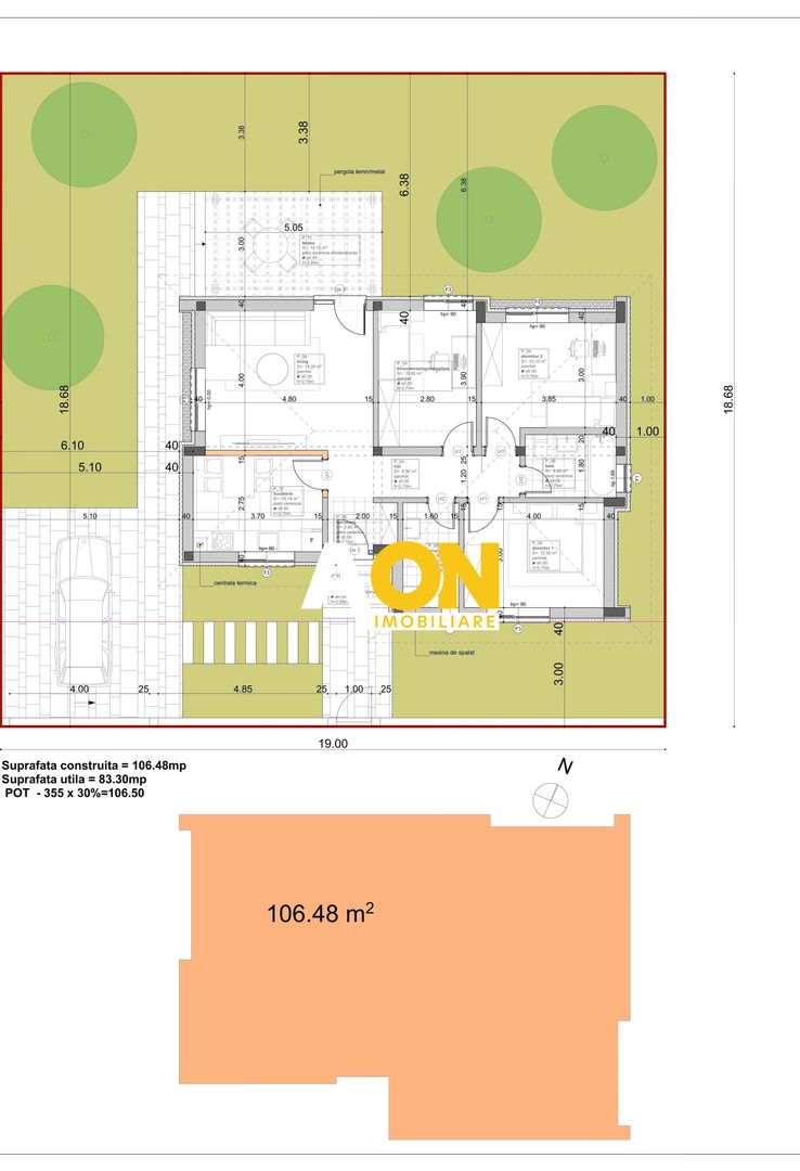 Casa 4 camere, 355 mp teren, gata de mutat, cartier Orizont - Schiță 5
