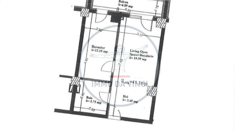 Apartament 2 camere Zona Fabricii/Kaufland Marasti - Schiță 9