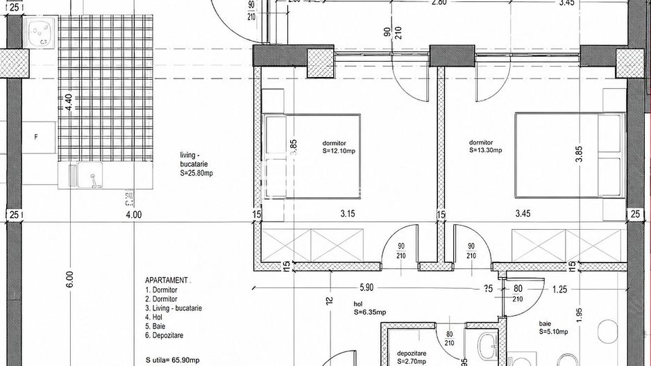 Apartament premium 3 cam, boxa, garaj-intabulat- Sibiu zona Alba Iulia - Schiță 13