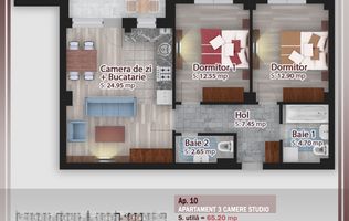 AP. 3 CAM.DECOMANDAT  / COMPLEX DE 4 BLOCURI P+3.PALLADY!