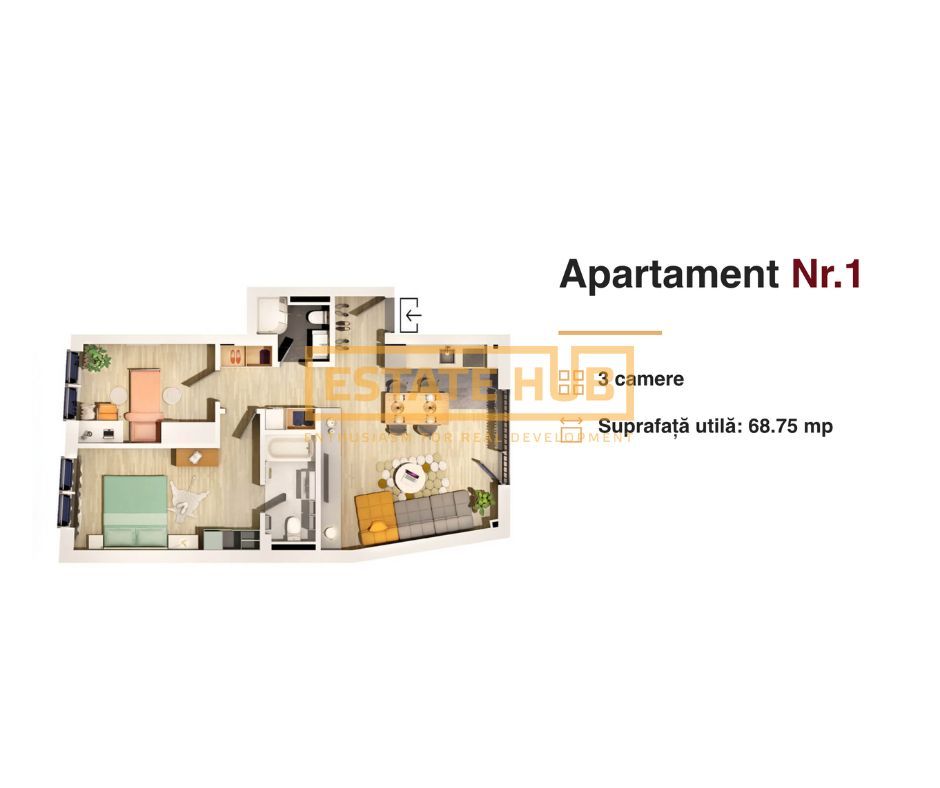Apartament elegant de 3 camere, imobil nou, Central - Poză 6
