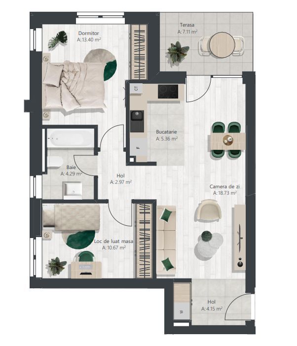 Apartament nou cu 3 camere | Denya Forest - Schiță 10