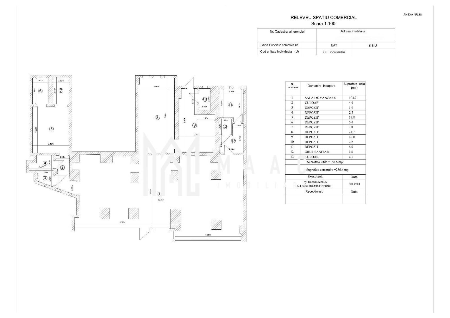 Spatiu comercial/birouri I VAD I Expunere I Mihai Viteazu - Schiță 2