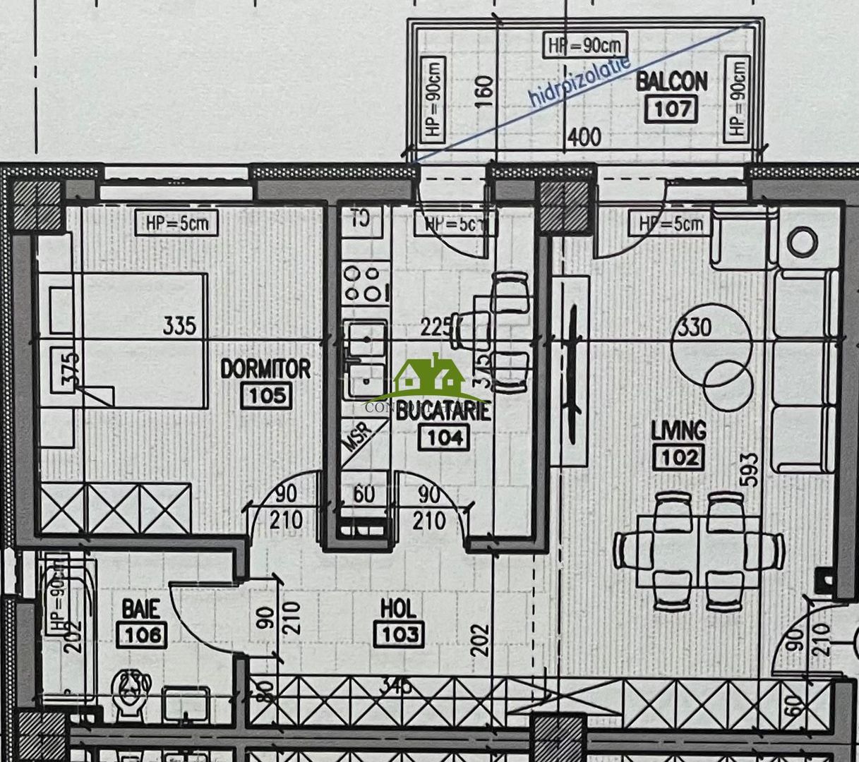 Apartament 2 camere, bloc nou, P+3, Ap.05, et.1, Bl.6 - CP2462206 - Poză 6