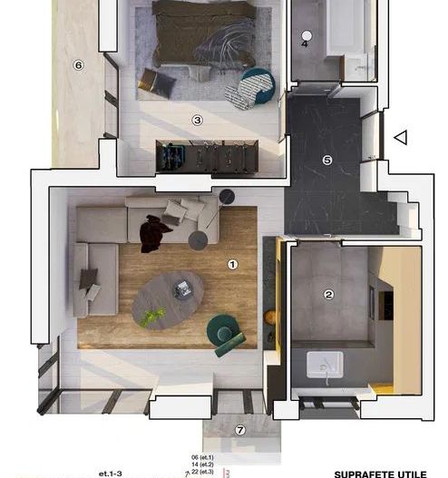 AP 2 CAMERE ENCORE RESIDENCE, INCALZIRE PARDOSEALA, BLOC NOU, COMIS 0% - Schiță 8