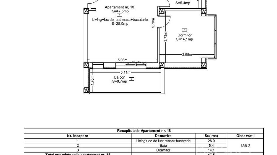 Apartament la Liziera padurii | Terasa | Parcare | Terra, Floresti - Schiță 3