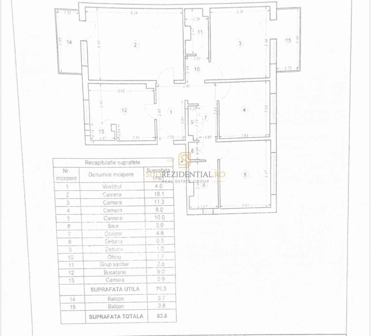Apartament 4 camere, etaj intermediar, Rahova, Comision 0% - Schiță 12