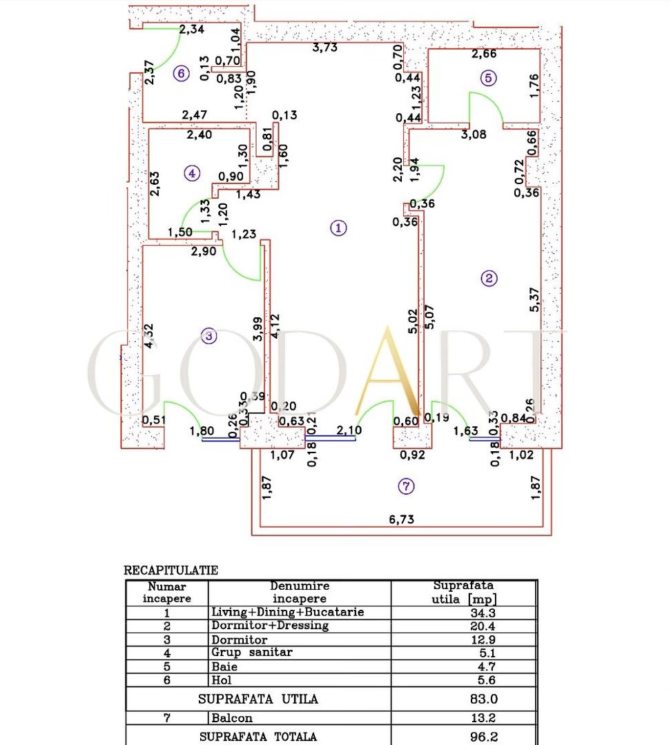 Apartament exclusivist | 3 camere | 96.5 mp |Cortina 126 - Poză 17