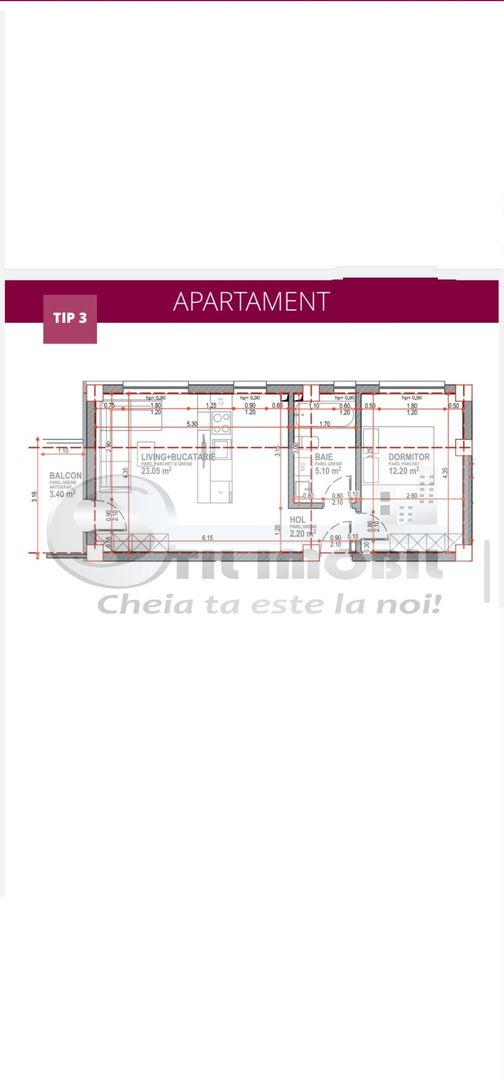 Miroslava-2 camere-42.55-finalizare noiembrie 63.900 Euro - Poză 4