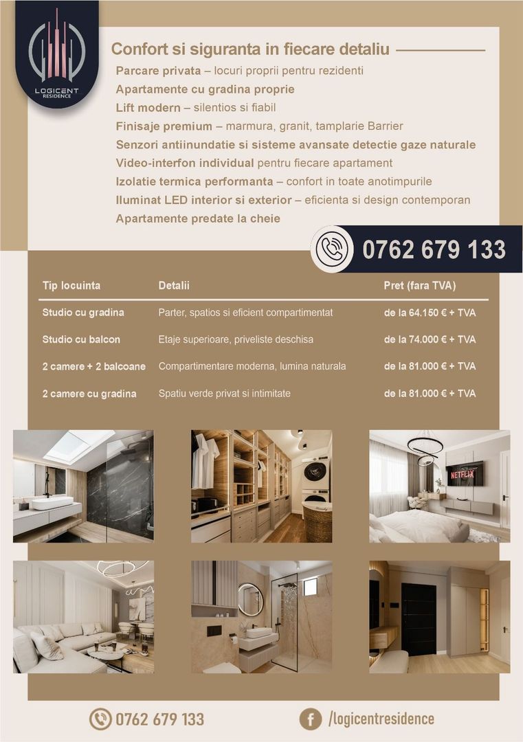 APARTAMENT NOU - 2 camere, parter, cu GRĂDINĂ, Complex LOGICENT; - Poză 2
