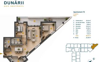 Apartament 3 camere | Dunării Park | 88 mp utili | 0% comision - Poză 5