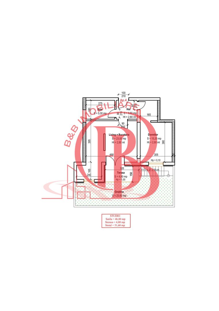 Apartament Modern 2 Camere cu Gradina Proprie Th. Pallady - Schiță 3