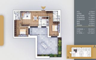 Titan- Pallady Apartament 3 camere Incalzire prin Pardoseala - Poză 1